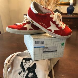 Boys Red Suede Golden Goose